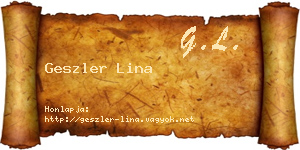 Geszler Lina névjegykártya